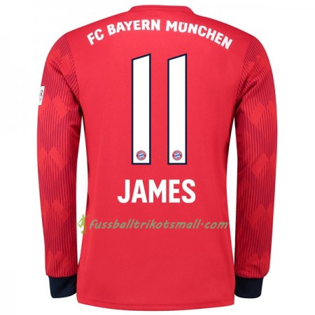 Günstige Fußballtrikots FC Bayern München James 11 2018-2019 Langarm Heimtrikot kaufen